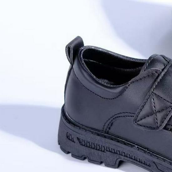 2026 British Style Leather School Shoes for African Children, PU Velcro, Boys' Student Footwear
