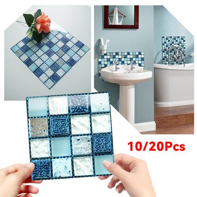 10/20db/készlet DIY Konyha Fürdőszoba Matricák Vízálló Öntapadó 3D csempe Ragasztó Párnák Fali matricák Mozaik Csempe Matrica Dekor