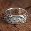 S925 Silver Ring Men Women Retro Buddhist Six-Character Great Mantra Ring Male Female Amulet Jewelry Exquisite Gift