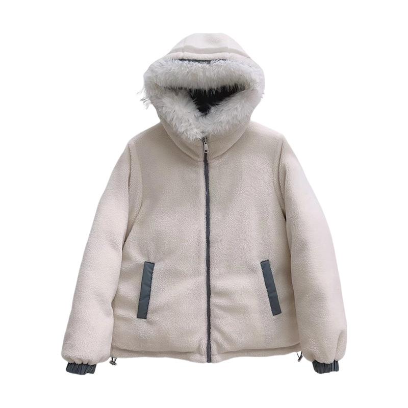 

Autumn and winter new women s cotton clothes, piled and thickened, windproof and warm, solid color trend Qingshao 2025 bread clothes XXL