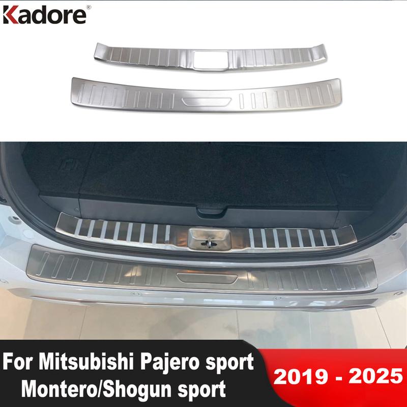 Для Mitsubishi Pajero/Montero/Shogun sport -2025 Стальная Накладка на Задний Бампер Багажника Автомобиля Отделка Порога Двери Задней Крышки Багажника Аксессуары