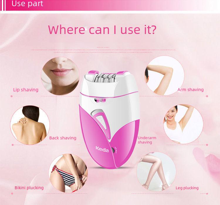Épilateur rechargeable USB KEDA - Roue à clip pour l'épilation complète du corps et des aisselles
