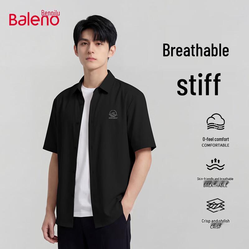 

Baleno Men s Spring/Summer Ice-Feel Breathable Short Sleeve Shirt L