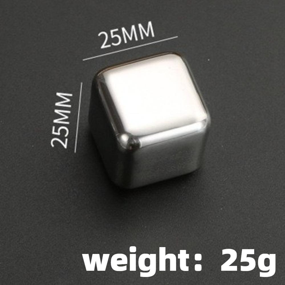 4/6PCS Stainless Steel Ice Cubes with Ice Clip Reusable Whiskey Stones Vodka for Family Party Wine Beer Cooler Bar Chiller Tool