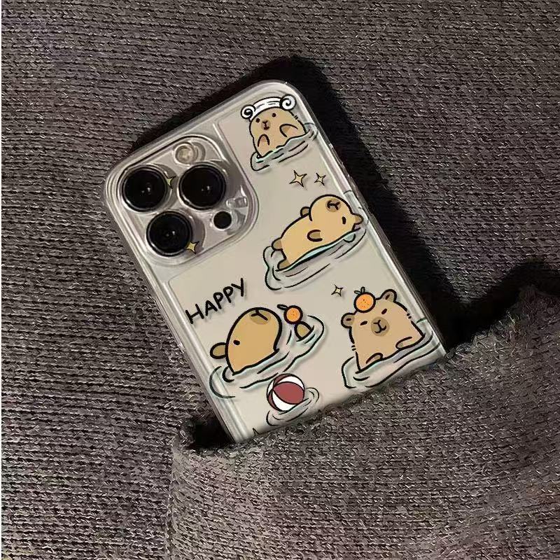 Cartoon guinea pig suitable for iphone11promax mobile phone case cute thickened transparent apple 11 anti-drop 11/11