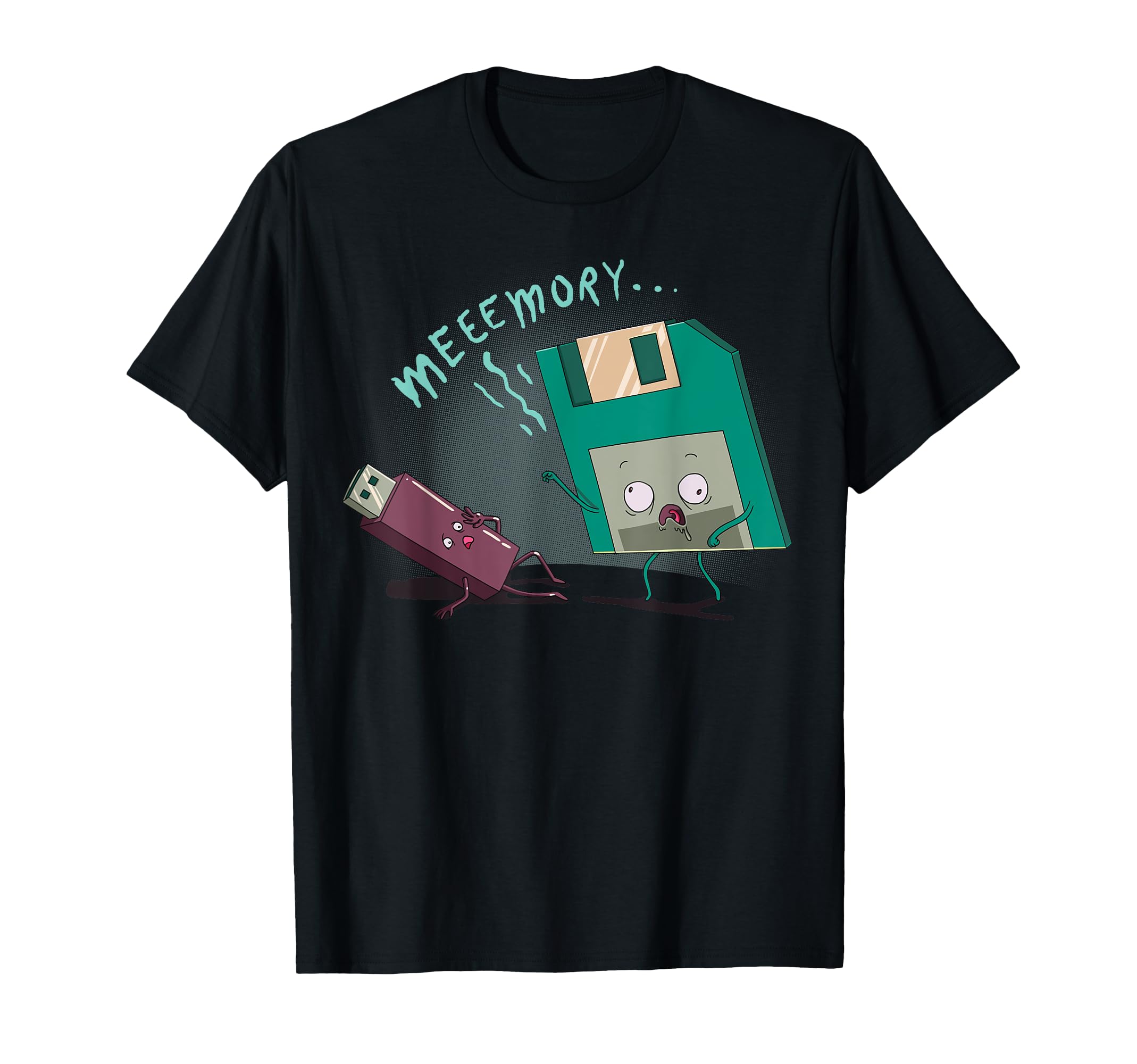 Memory Zombie USB Stick Floppy Disk Meme Otaku Halloween T-Shirt