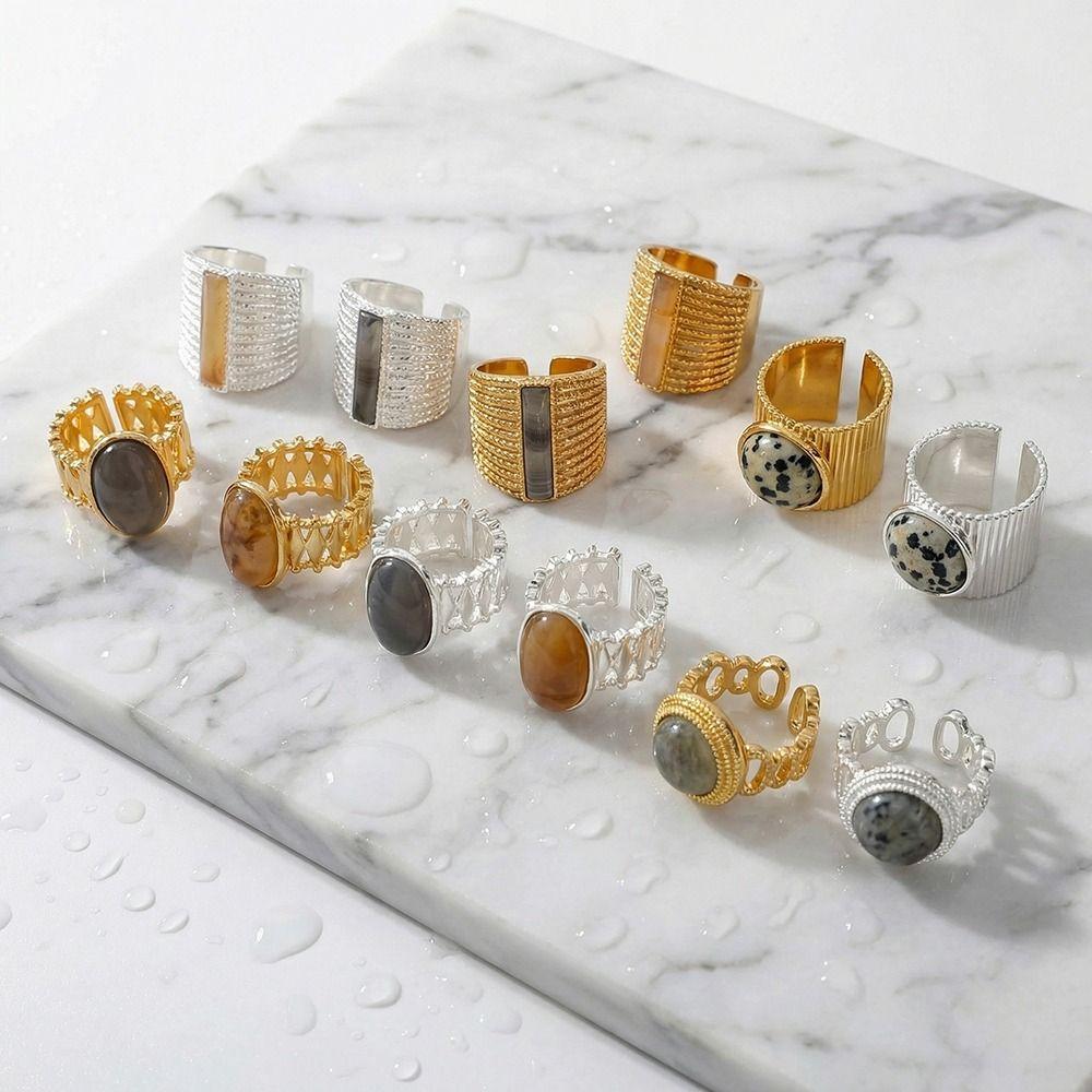 Creative Amber Open Finger Rings Natural Opening Rings Fashion Finger Rings  Women