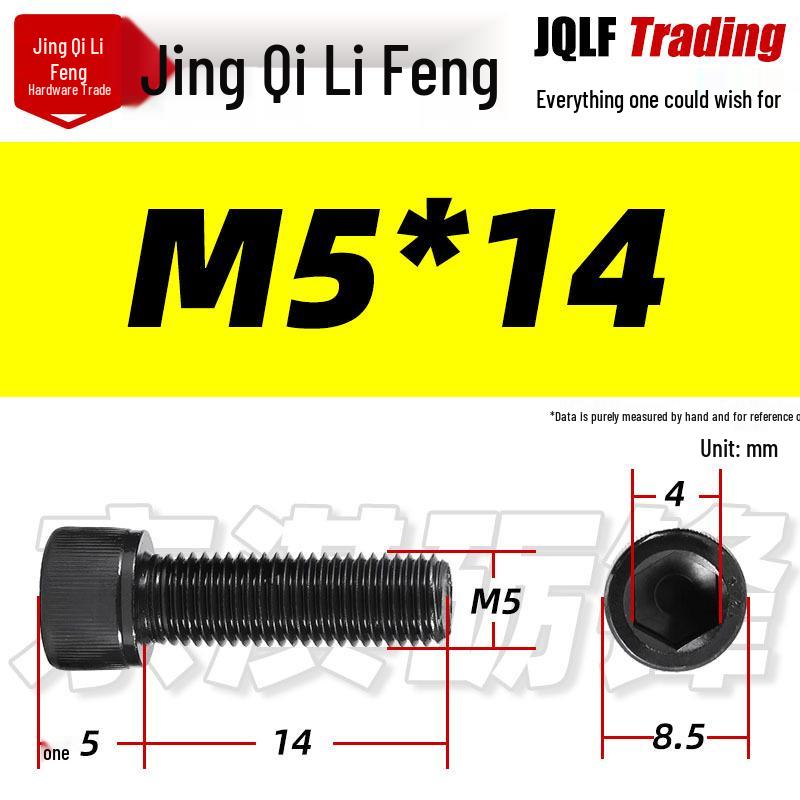 Grade 12.9 Full Thread Hex Socket Head Cap Screws - M3-M14 Black Cylindrical Bolts for Maker Accessories