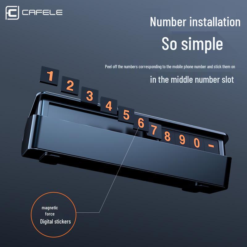 Kafila Hideable Aluminum Phone Number Plate for Car Parking