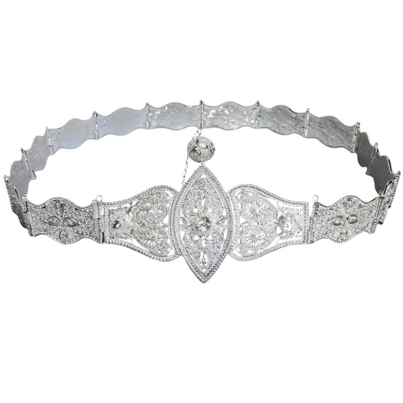 Traditional Caucasian Ethnic Belt Zinc Alloyed Retro Design Waist Sash For Men Women And Kids Fashion Accessory серебряный