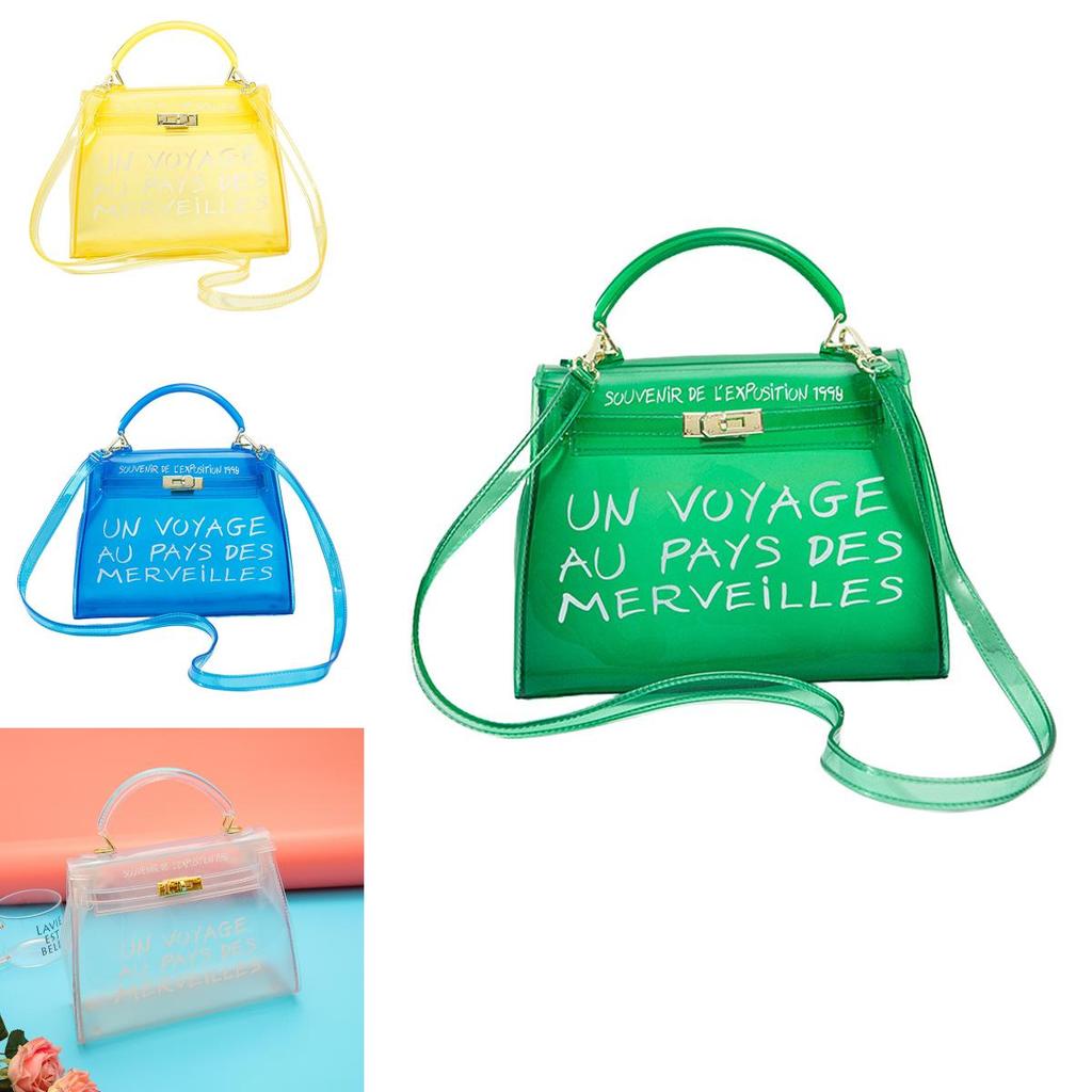 Candy-colored Transparent Shoulder Bag For Women Pvc Material Jelly Bag Medium Size Ideal For Daily Wear