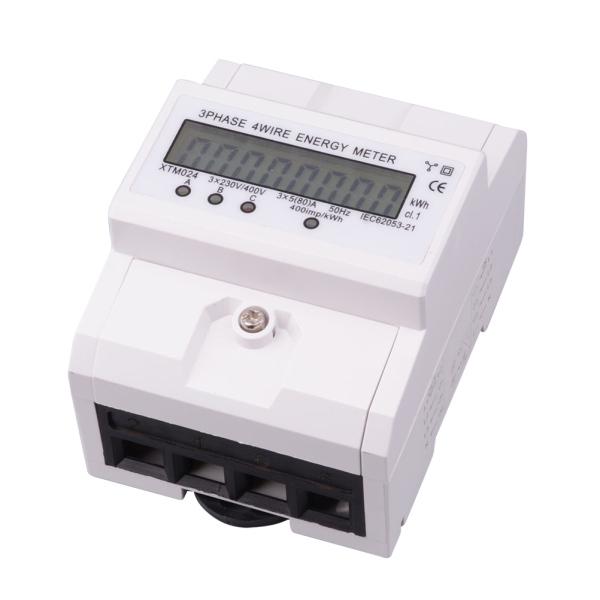 Buy 1pc Energy Meter XTM024 3 Phase 4 Wire Rail Volt Amp Power Meter