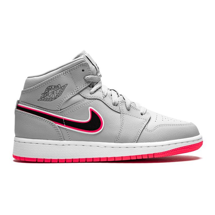 Jordan 1 Mid GS Wolf Grey Pink 555112-060
