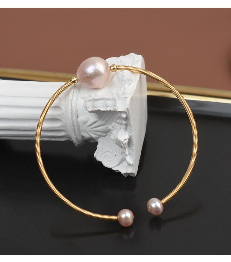 Natural Freshwater Pearl Baroque Bracelet: Women's Handmade Gold Wire-Wrapped Jewelry