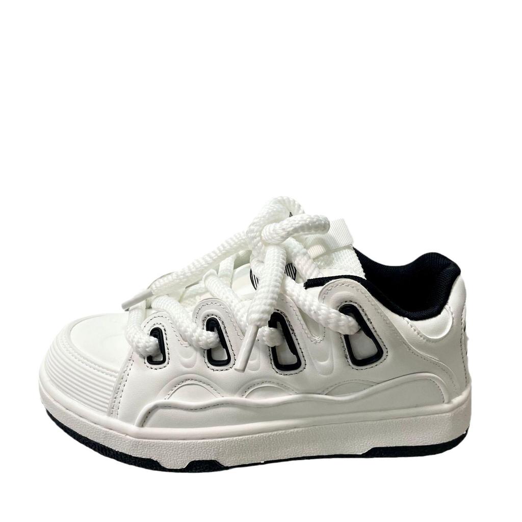 Unisex American High Street White Canvas Loafers - Trendy Spring Height-Increasing Casual Sneakers