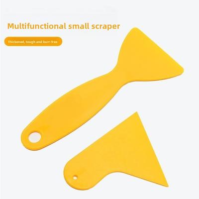 Small Yellow Shovel Hard Scraper Tool Car Film Triangular Scraper Plastic Small Scraper Hand Account Sticker Anti-warping Edge Special