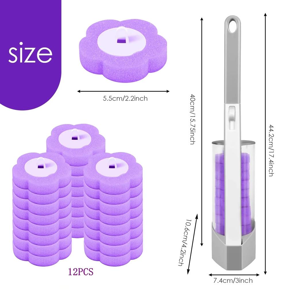 12/18 Pcs Toilet Brush Disposable Replacement Head Cleaning Kit Toilet Bowl Brush Long Handle Wc Accessories Tool