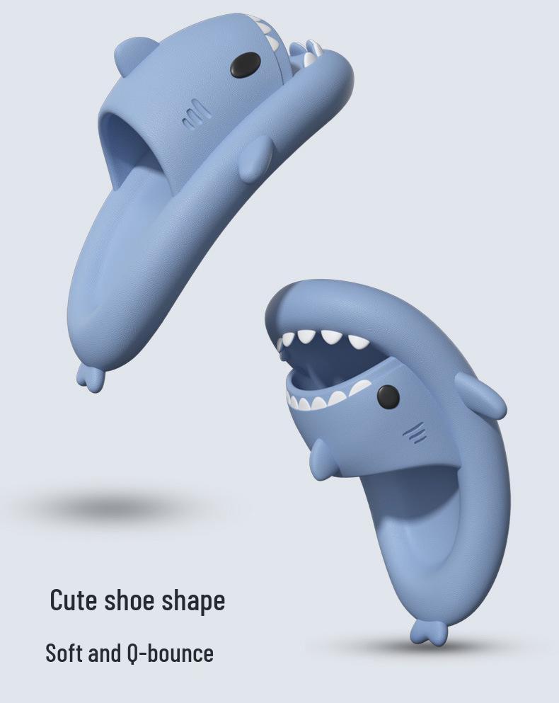 4cm Thick Sole Shark Slippers: Fun Cartoon EVA Slippers for Women, Men & Kids - Unique Stepping Sensation