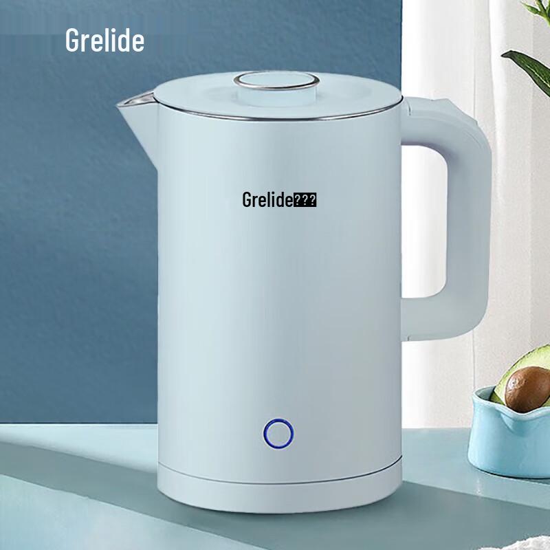 Grelide D2818A 1.7L Double-Layer Anti-Scald Electric Kettle CN plug (adapter included)
