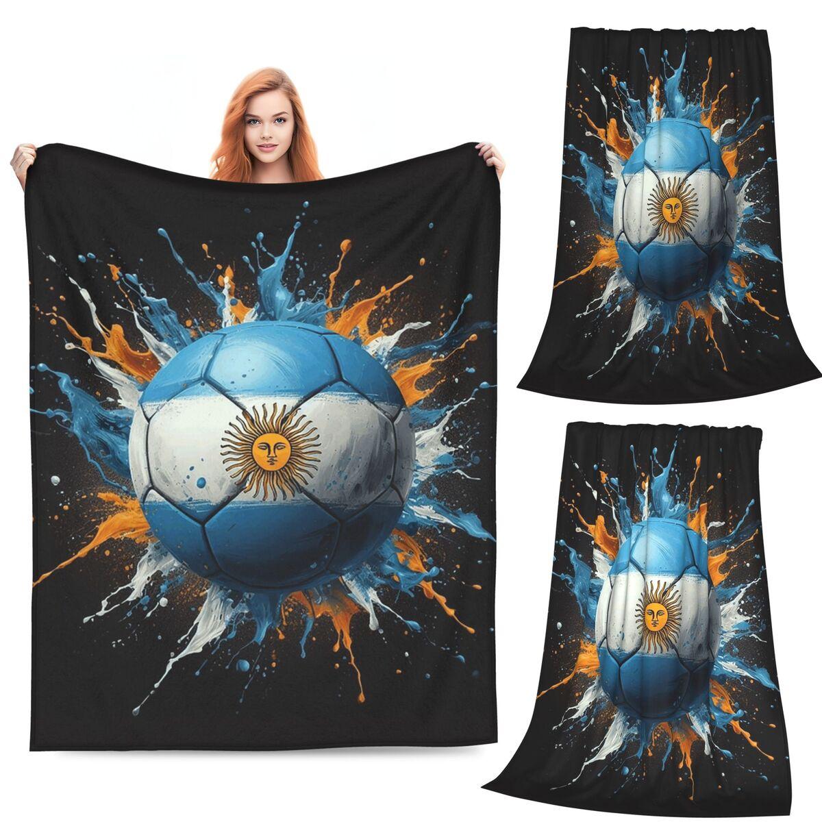 

Argentina Argentinian National Flag Blankets Soft Warm Flannel Throw Blanket Plush for Bed Living room Picnic Travel Home Couch 80x120cm