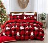 Christmas-Themed Duvet Cover Set - Checkered Elk Snowflake Print, Soft & Breathable, Perfect for Bedroom, Guest Room & Dorm!