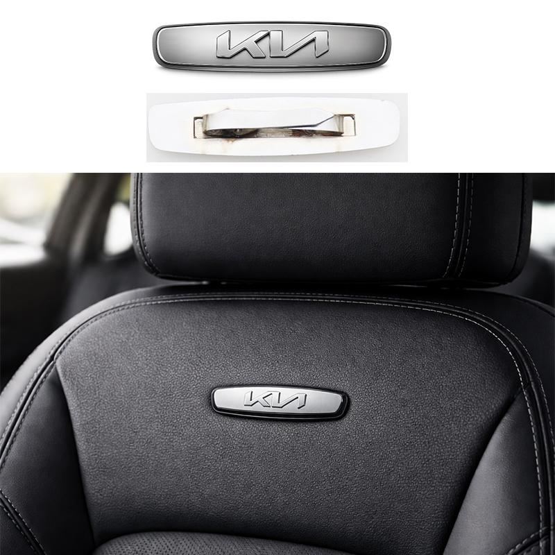 AIJ1 2pcs/1pair kia metal Car seat Emblem Car Internal Clips Console Decoration Badge Sticker Car Emblem styling Accessories