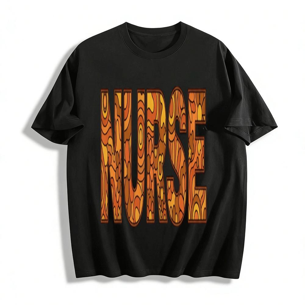 

Retro Style NURSE Print Casual T-Shirt For Medical Staff Pure cotton T-shirt XXS