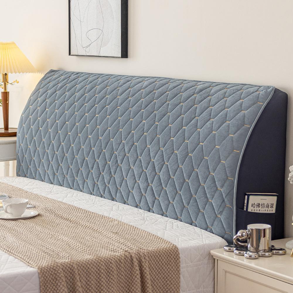 Verdickte Bettkopfabdeckung Nordische Weiche Kopfteilabdeckungen Einfarbige Waschbare Bettkopfabdeckung Schlafzimmer Rückenlehne Staubschutzabdeckung