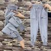 Women Spring and Autumn High Waist Plus Size Harlem Pants Loose and Slim Skinny Zipper Pants Sports Casual Trousers Female