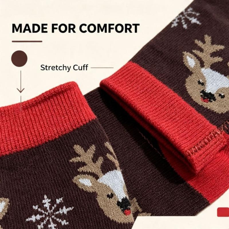 New Christmas Socks with Middle Tube Printing for Holiday Gifts