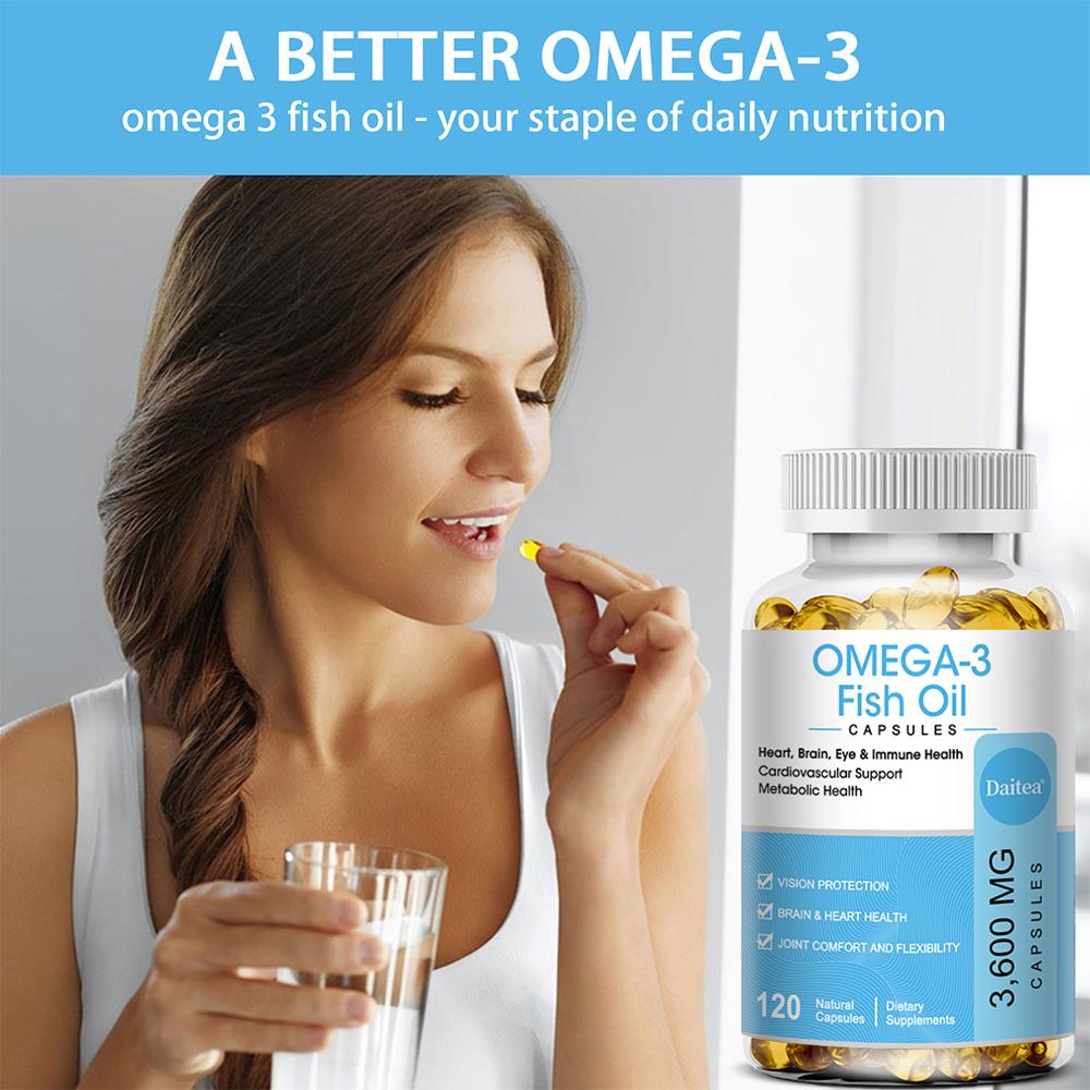 Fish Oil 3600 Mg Dietary Supplement, With Omega-3 2160 Mg, 120 Softgels Per Bottle