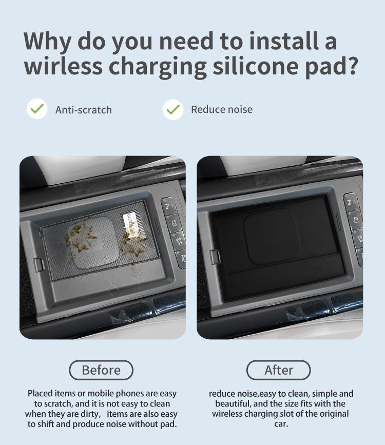Kompatibel med 24-25 Kia EV9 Trådlös Laddning Halkfri Dammtät Silikon Bilmatta