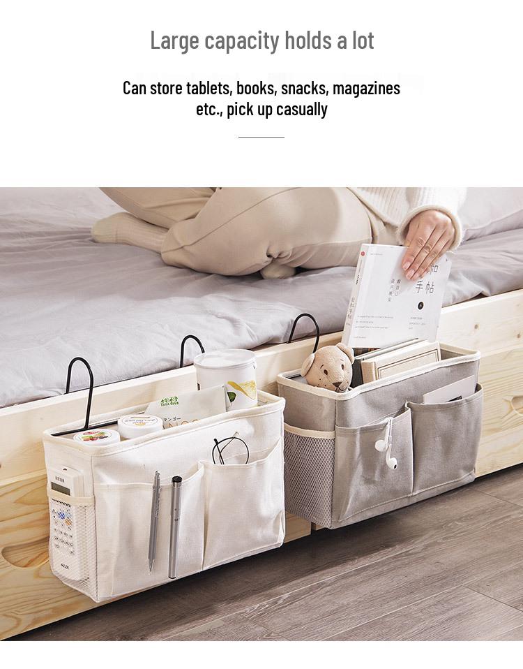 Nordic Creative Fabric Hanging Bedside Storage Bag - Bunk Bed Dormitory Organizer