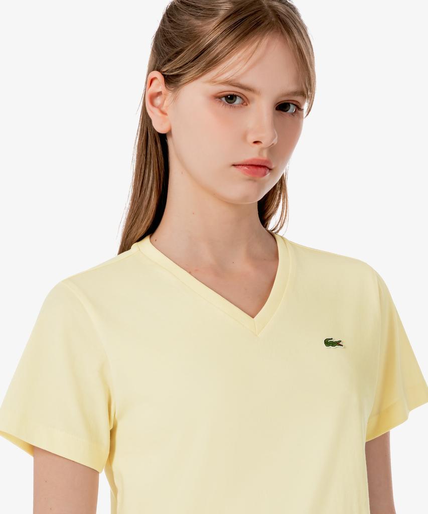 LACOSTE Women'S Basic V-Neck Short Sleeve T-Shirt Tf833E-56G S7G
