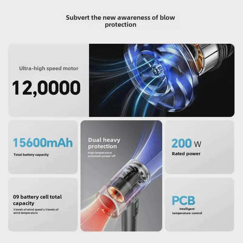 Blue Light Wireless High-Power Hair Dryer for Home & Dorm Use