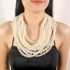 European and American Fashion Accessories, Multi-layer Pearl Exaggerated Long Sweater Chain Necklace Female 6070