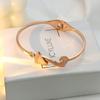 Stylish And Exquisite Matte Diamond-Encrusted Fox Bracelet, Simple Personality, Titanium Steel Spring Buckle Bracelet For Women