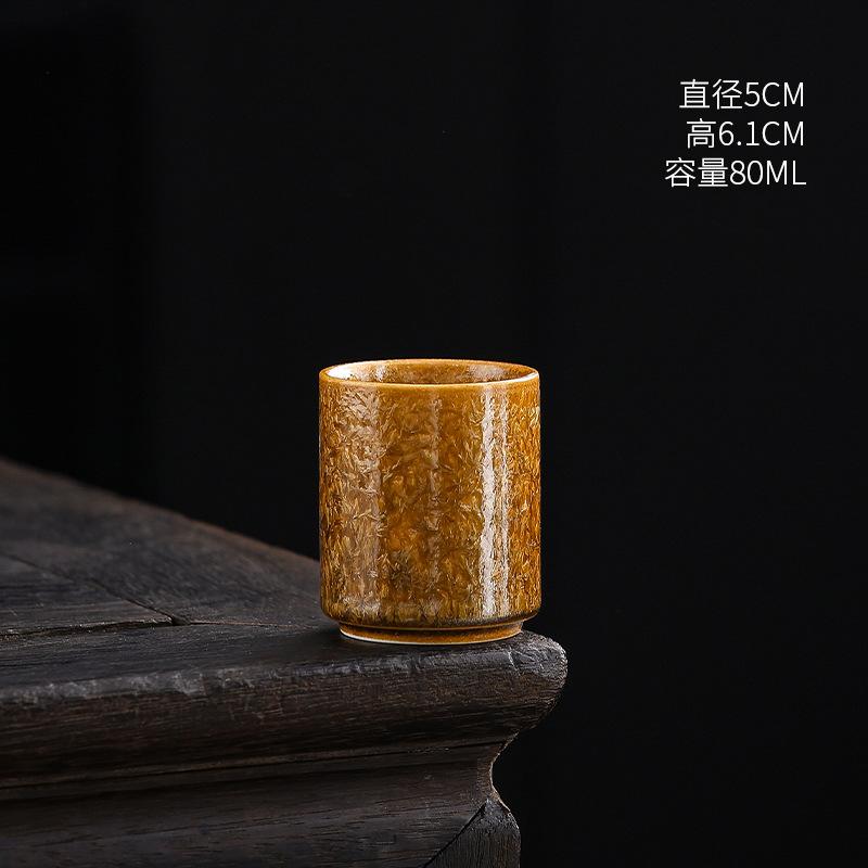 Coarse Pottery Master Cup Single Cup Women'S Ceramic Teacup Kung Fu Tea Set Household Tea Cup Small Cup Chinese Tea Cup Jianzhan