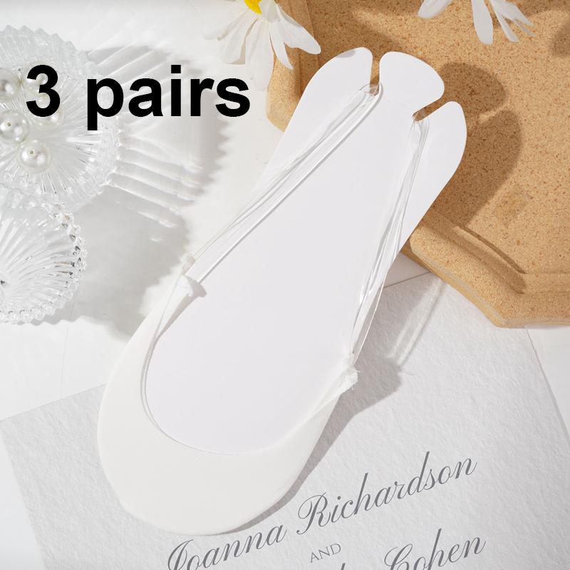 3 Paar Halbhand-Sling-Socken aus Baumwolle für Damen, Sandalen mit hohen Absätzen, Sommer-Bootssocken, flache Öffnung, rutschfeste, unsichtbare Socken