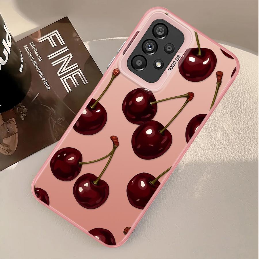 Phone Cover Case for Samsung Galaxy A13 A12 A25 A73 A23 A71 A32 A36 A14 A56 A72 A16 A34 A17 A52 A54 Stylish Cherry Pattern