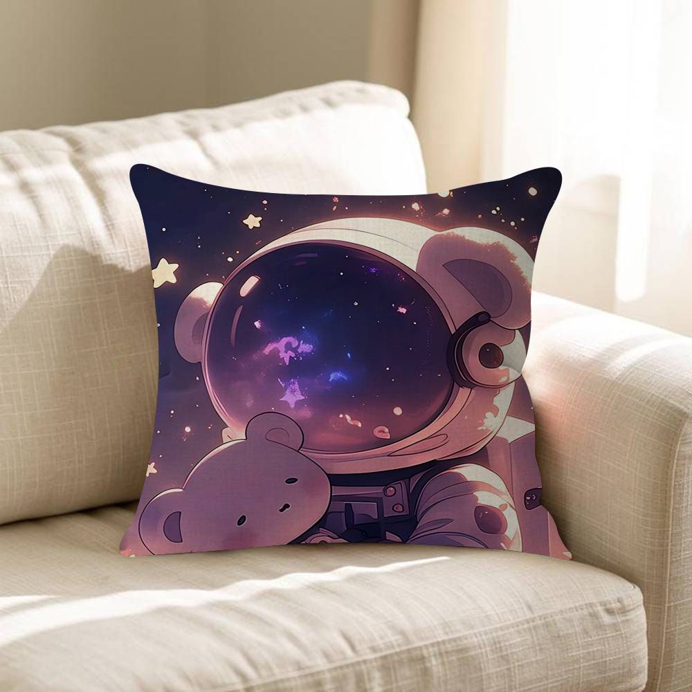 Astronauts Personalized Pillow Cover Kids Bedroom Wild Party Decor Pillowcase Kid Birthday Shower Gift
