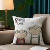 Charlie and Lola Anime Pillow Case Anti-dustmite Pillowcase Invisible Zipper Silky Short Plush Sofa Cushion Cover