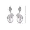 Elegantes Design Ohrhänger für Damen Funkelnder Zirkonia Imitation Perle Luxus Hochzeit Jahrestag Trendige Accessoires Schmuck Geschenk