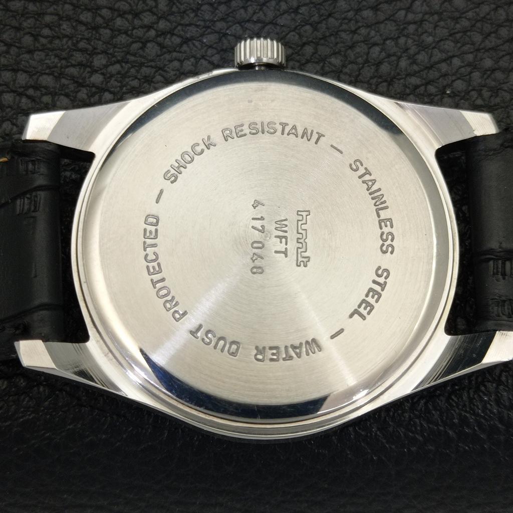 HAND-WINDING VINTAGE HMT INDIAN MENS BLACK COLOR DIAL WATCH a440937-4 HT-a440937