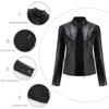 Women's Autumn & Winter Casual Leather Jacket - Simple European/American Trend Thin Coat, Long Sleeve Motorcycle Style