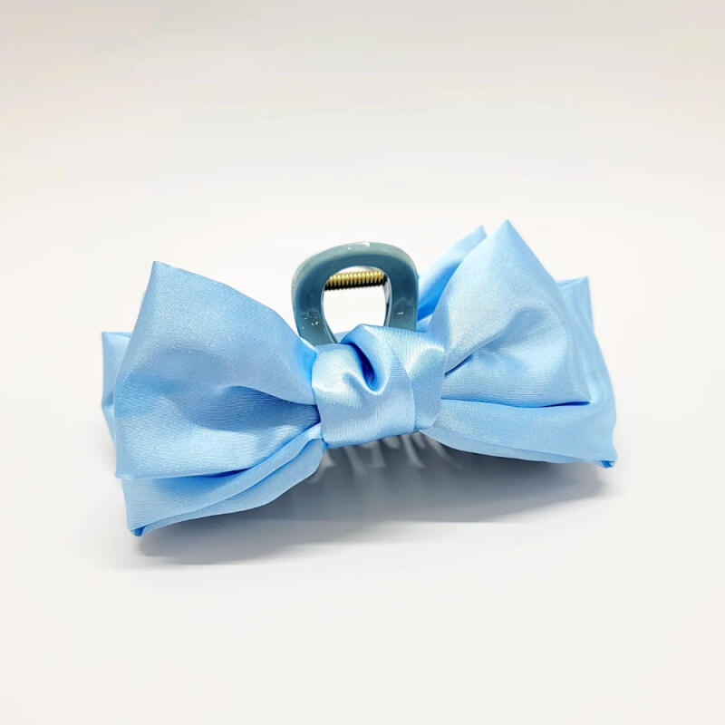 Big Ribbon Hair Clip Updo Half-up Hairpin Blue