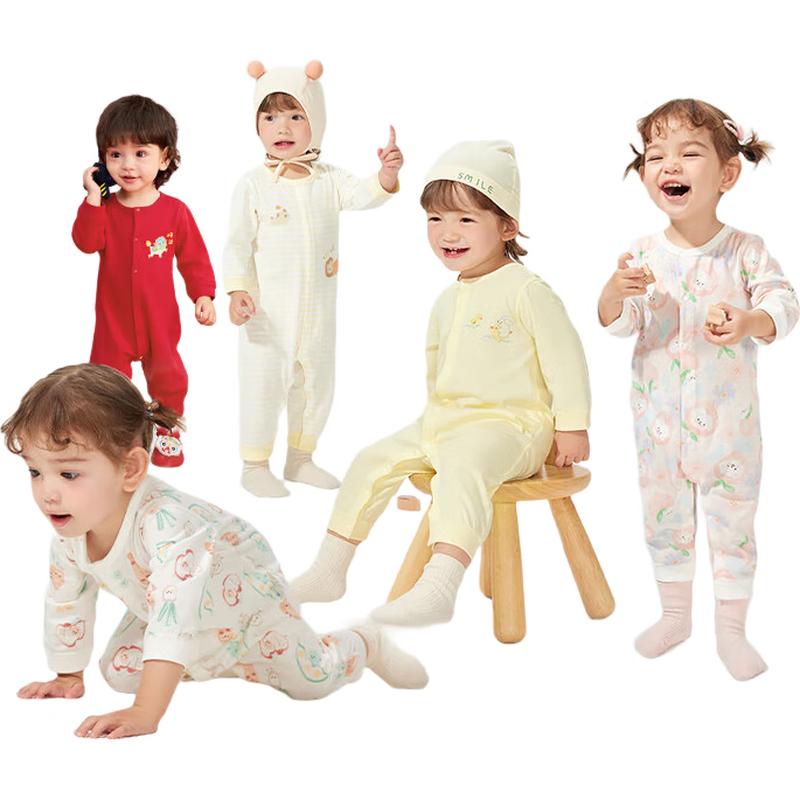 Balabala Baby Long Sleeve Open Crotch Cotton Romper 52