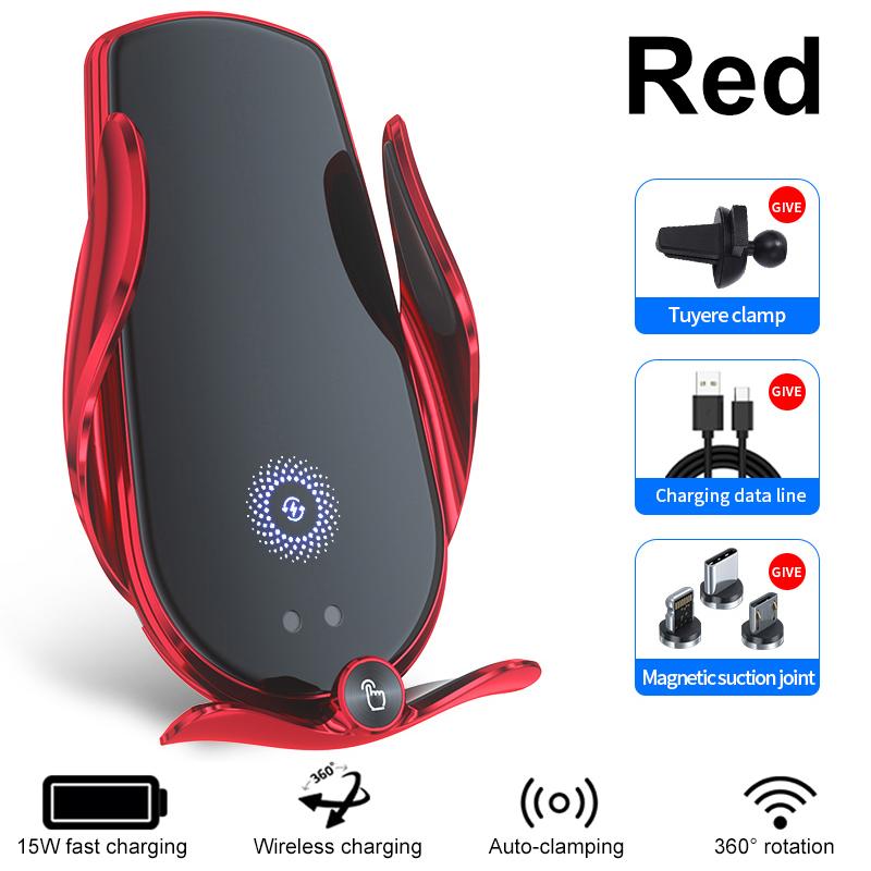 Universal Car Cell Phone Holder Bracket 15W Wireless Charging Handsfree Phone Holder In Car, For Dashboard Windshield Vent