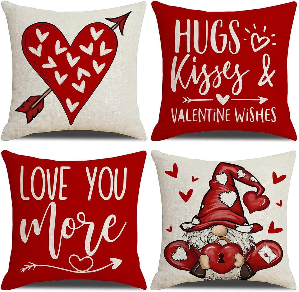 New Christmas Decoration Christmas Pillowcase 18 X 18 Inch Set of 4 Christmas Collection Cushion Pillowcases Custom Zipper Squar