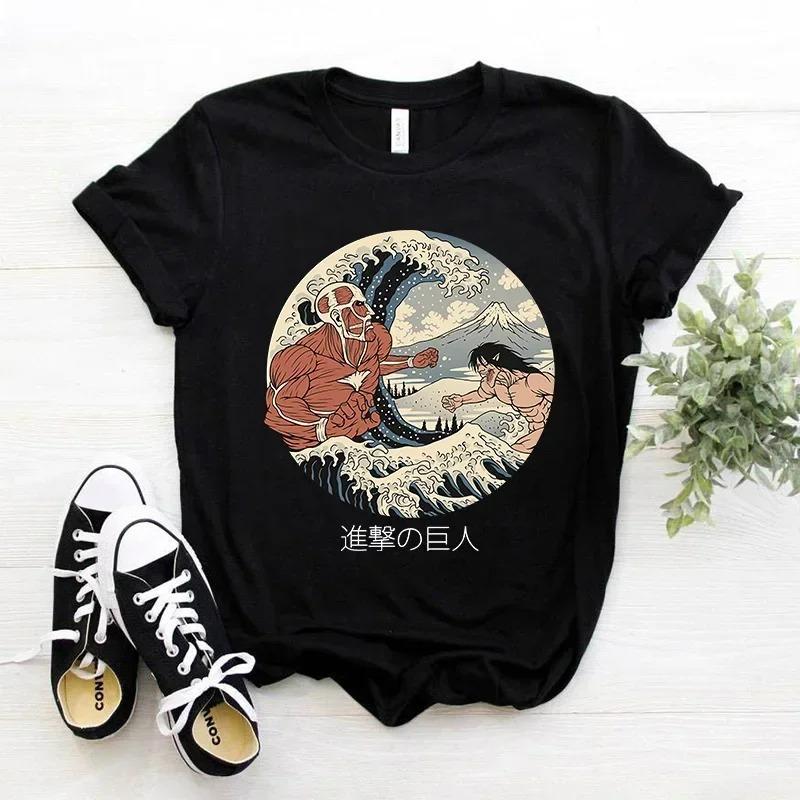 Japonské anime tričko pánské Attack on Titan tričko unisex kawaii kreslené titáni útok grafické bavlna nejprodávanější kulatý výstřih